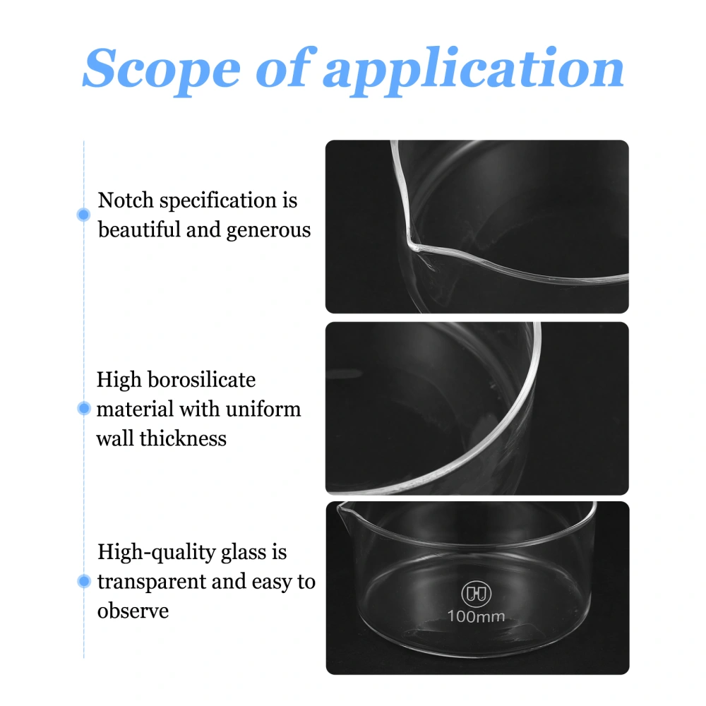 1Pc Glass Crystallizing Dish with Spout Laboratory Equipment (Transparent)