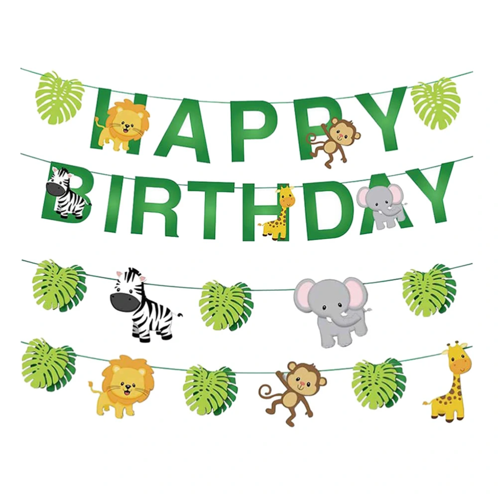 Lovely Animal Pull Flag Letter Paper Banner Creative Party Layout for Baby Shower Birthday