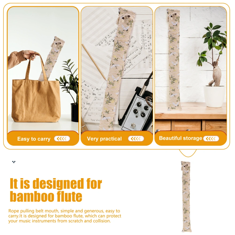 Delicate Bamboo Flute Carry Bag Cotton Cloth Storage Bag for Chinese Flute