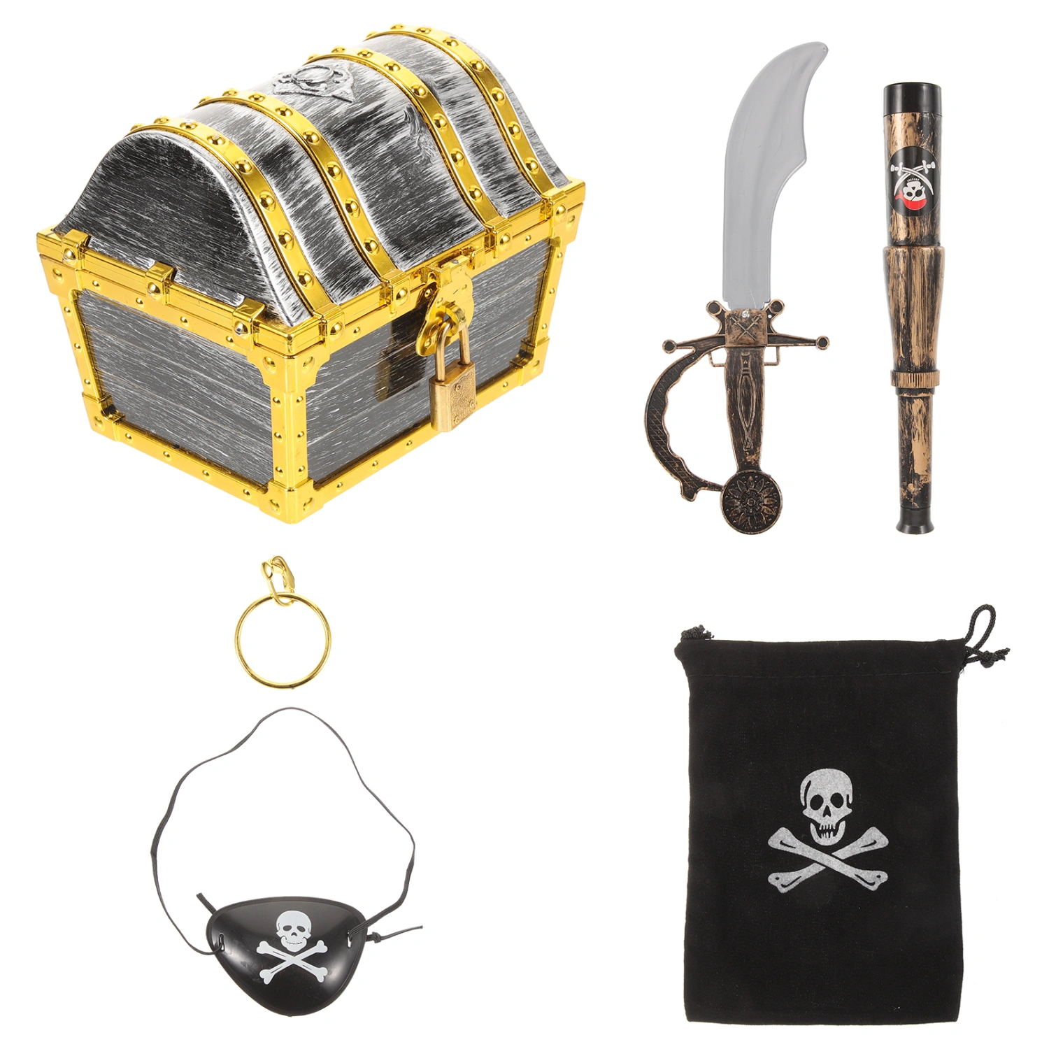 1 Set Small Treasure Box Multi-function Pirate Chest Decorative Pirate Storage Box