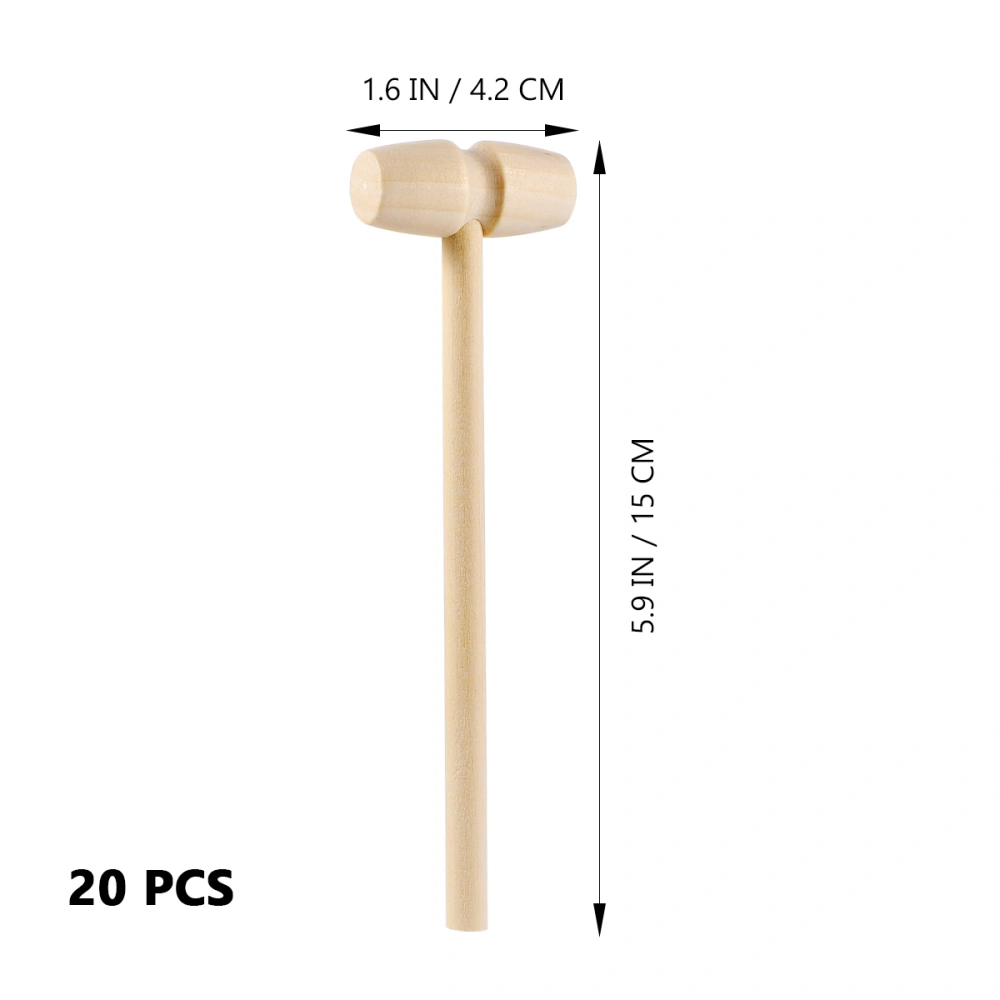 Toyvian 20pcs Mini Wooden Hammer Mallet Pounding Toy Creative Beating Gavel Toys Educational Toy for Boys Girls Children