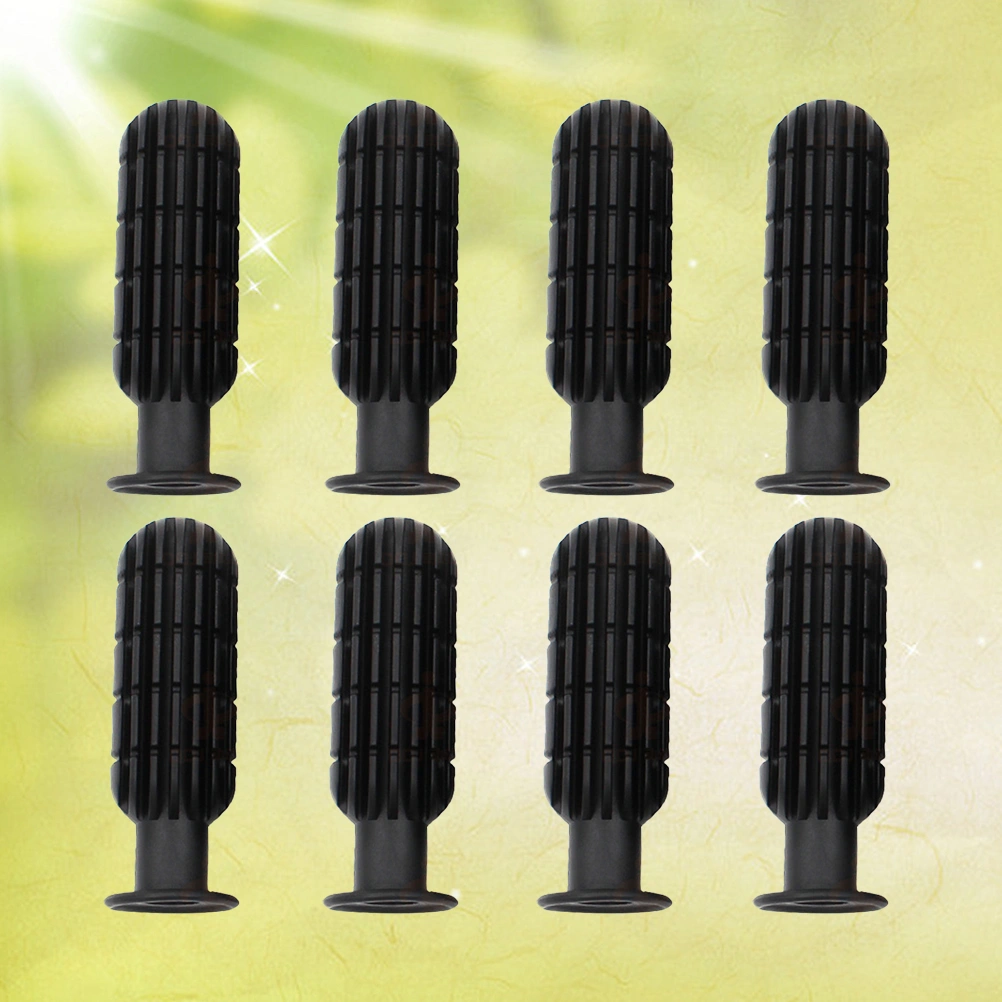 8pcs Fossball Plastic Handle Soccer Table Football Grip Part Replacements (Black)