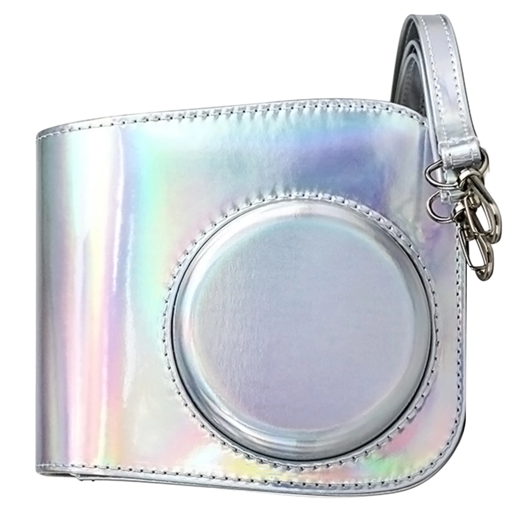 1PC Stylish Camera Pouch Single Shoulder Camera Bag Delicate Camera Protective Cover Portable PU Camera Storage Bag Compatible for Mini 11 (Silver)