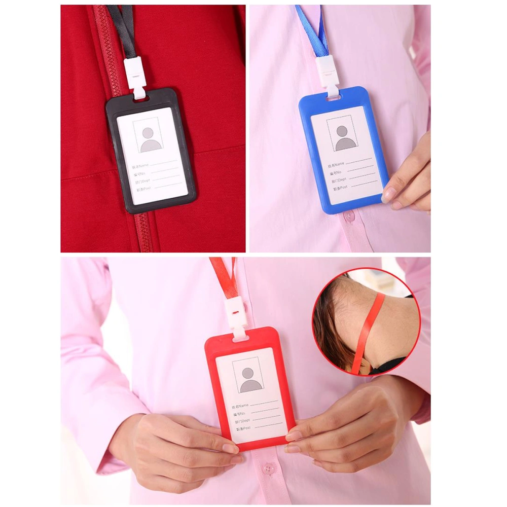 9pcs Colorful Badge Holder Transparent ID Holder with Detachable Neck Lanyard(Sapphire+Orange+Light Blue+Yellow+Red+Green+Grey+Pink+Black)