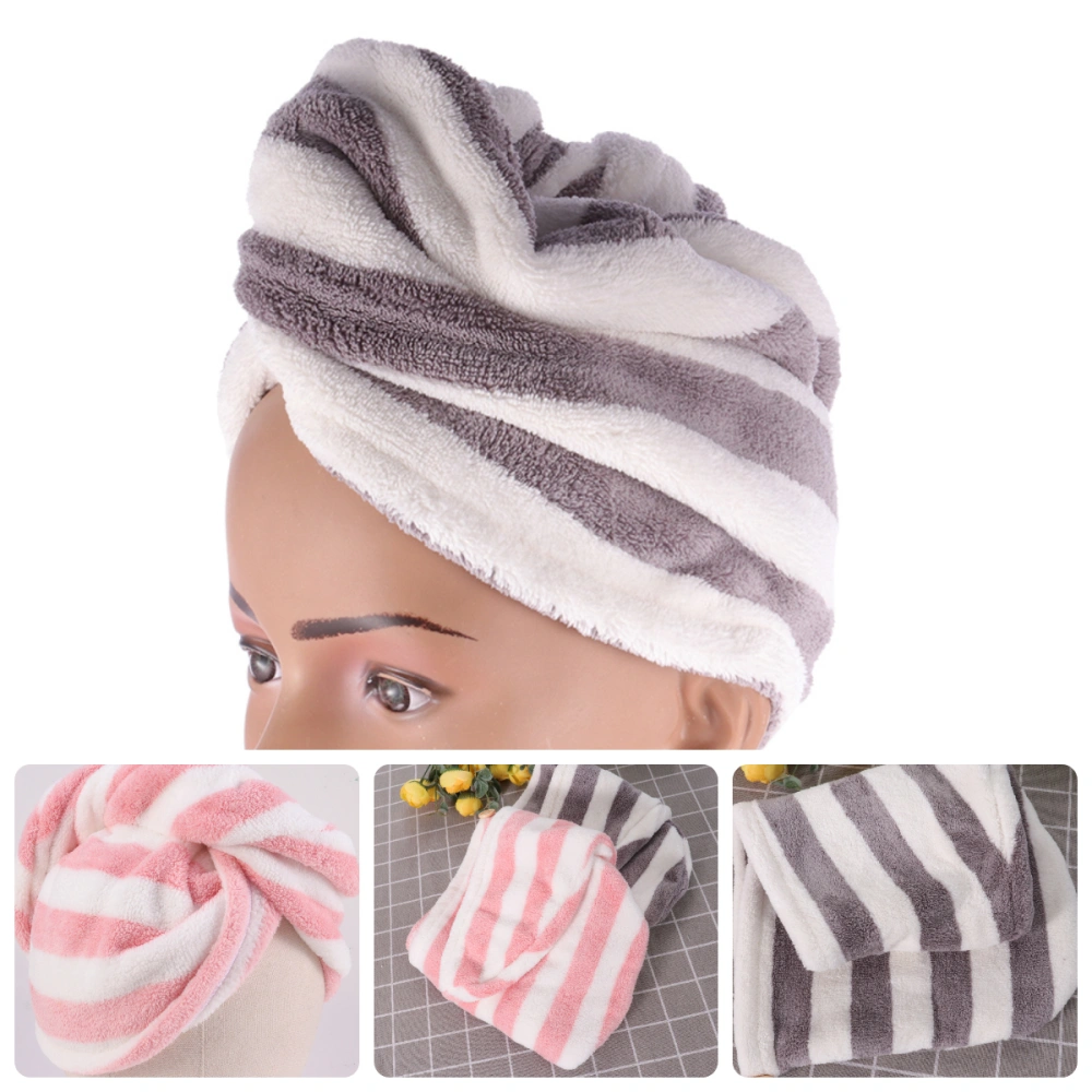 2 Pcs Hair-drying Thicken Wrap Head Shower Caps Water Absorption Quick Drying Shower