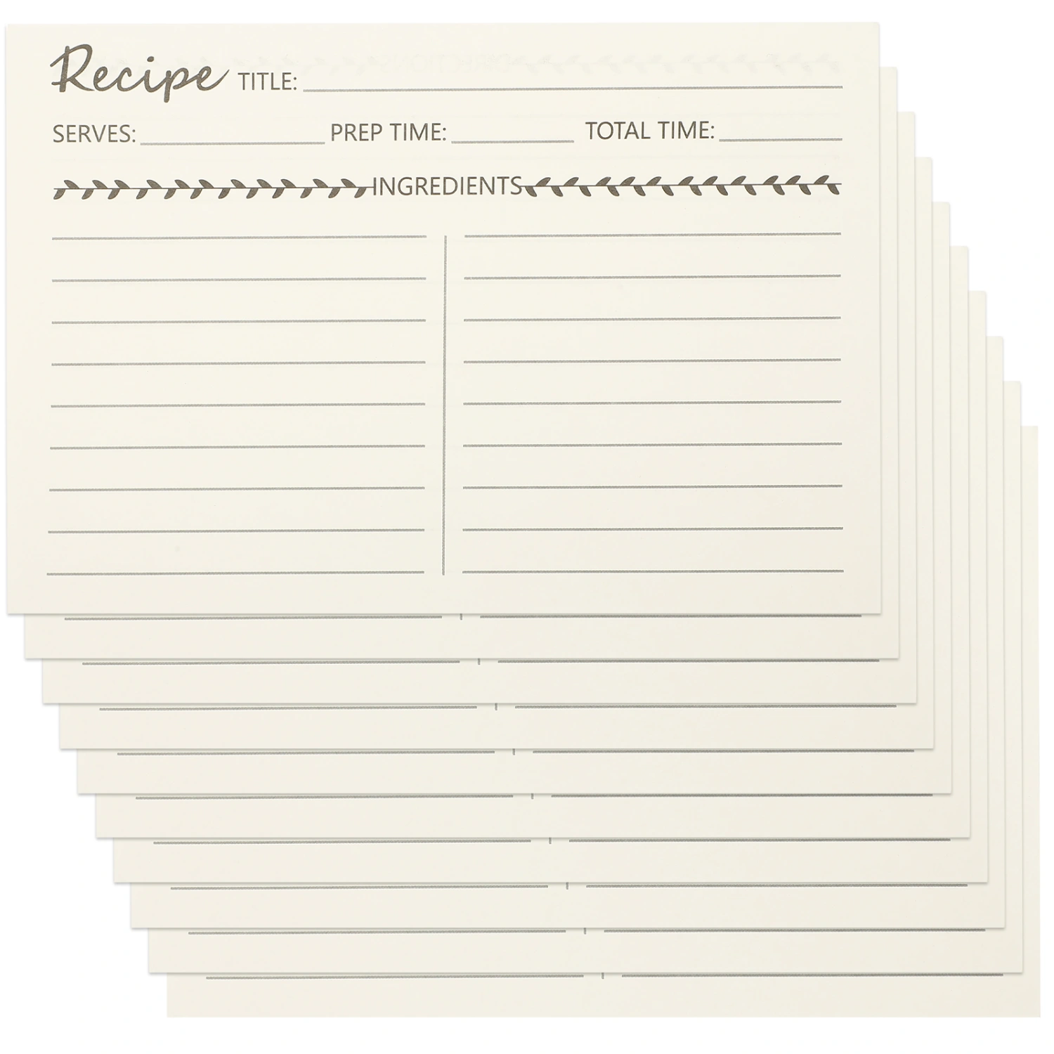 10Pcs Household Recipe Papers Convenient Recipe Sheets Compact Food Note Cards Recipe Accessory