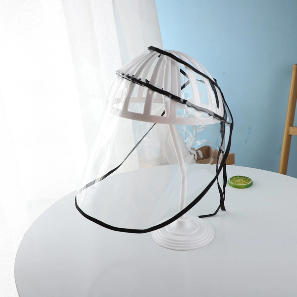 PVC Kids Protective Transparent Anti-saliva Face Mask Dustproof Cover (Black Average Size)