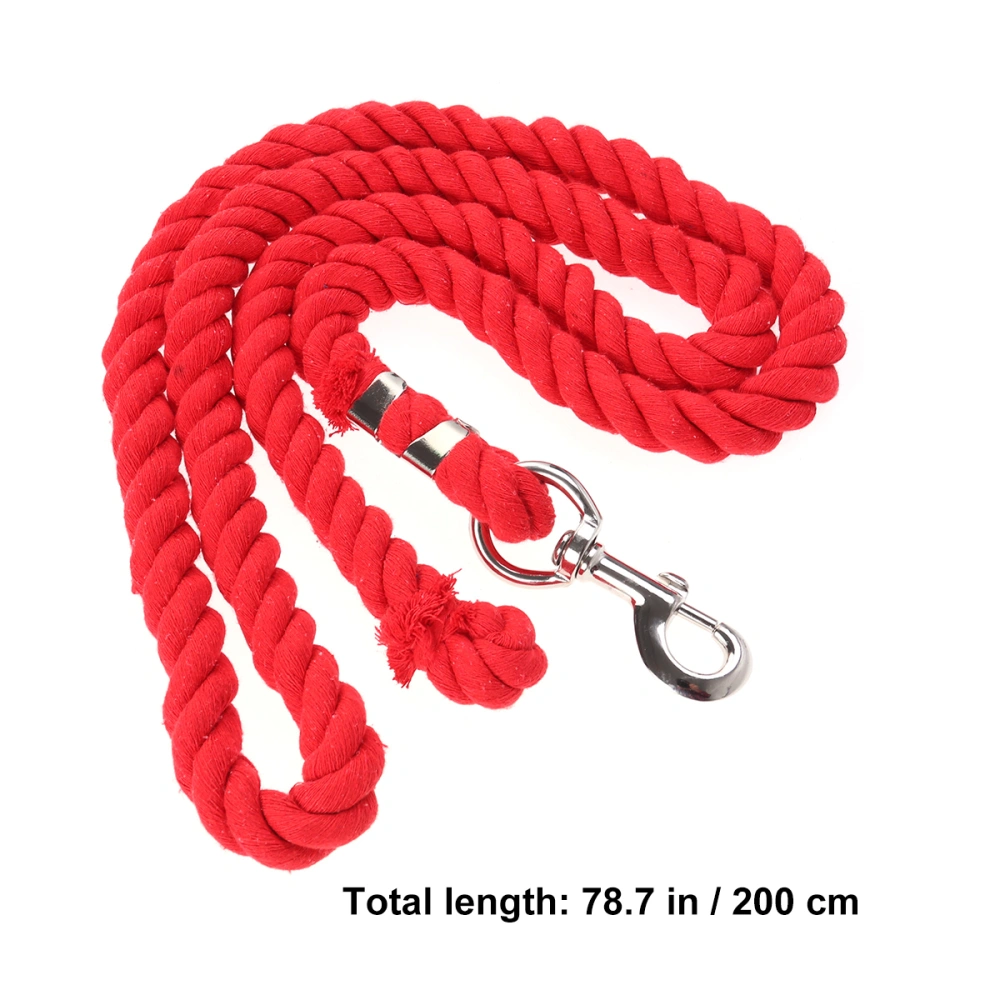 Cotton 2 Metre Strong Horse Pony Lead Rope With Trigger Clip Snap Hook (Red)