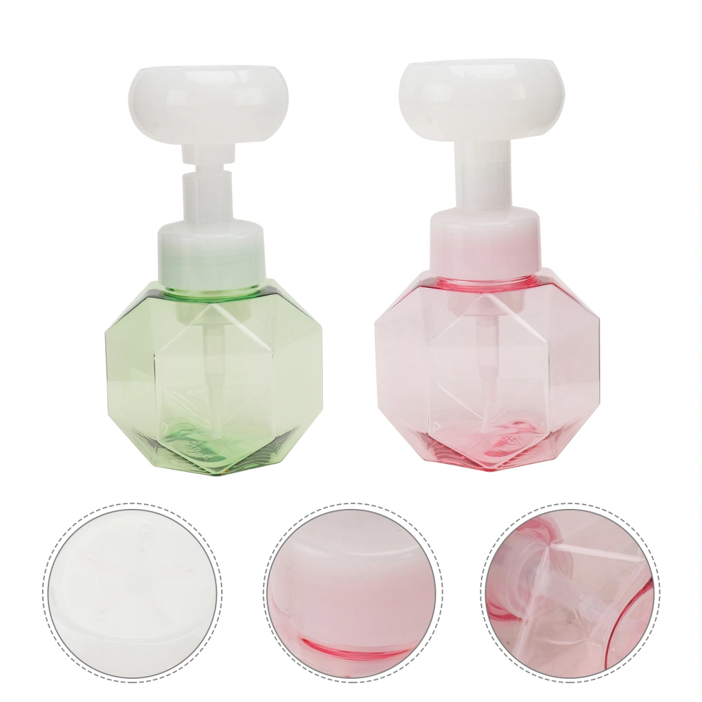 2Pcs Foaming Bottles Creative Flower Shape Facial Cleanser Dispenser