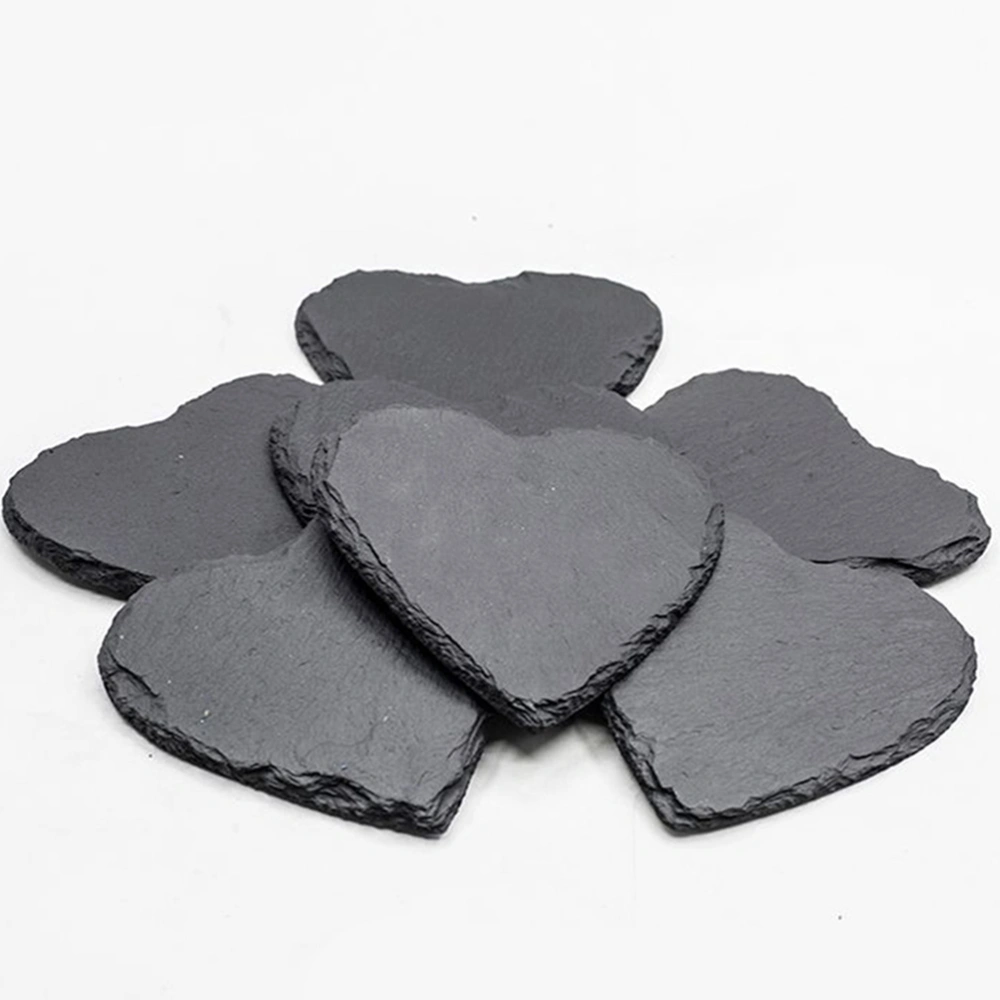 2Pcs Natural Rocks Coasters Slate Coasters Teacup Pads Heat Insulation Pads