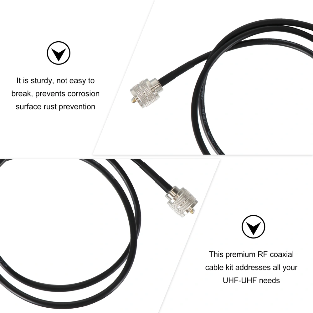 UHF Male to UHF Male RF Coaxial Cable RG58 Coax Cable Adapter Line Cable