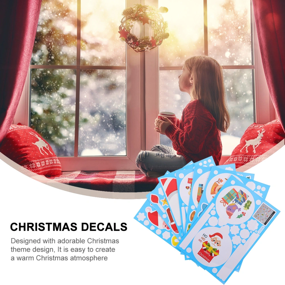 7 Sheets of Decorative Xmas Stickers Window Stickers Christmas Decorations