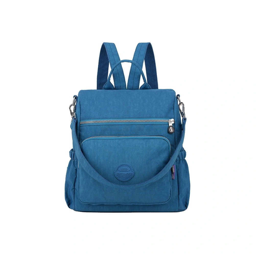 Women Nylon Backpack Autumn Winter Casual Multi-function Anti-theft Water-proof Mummy Shouder Bag (Sky Blue)