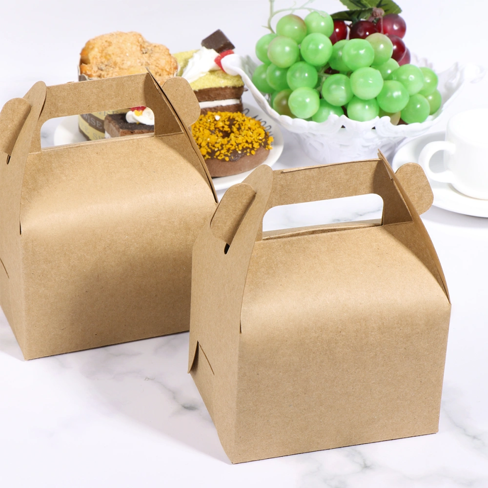 Toyvian 12pcs Kraft Paper Gable Treat Boxes Candy Gift Party Favor Box for Birthday Wedding Baby Shower Party Festival