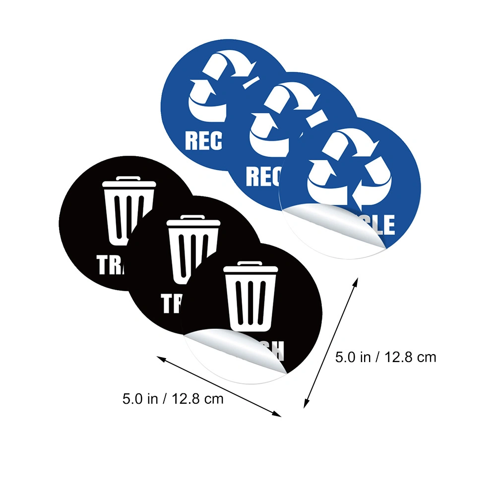 1 Set of 6 Sheets Garbage Classification Label Stickers Trash Can Stickers