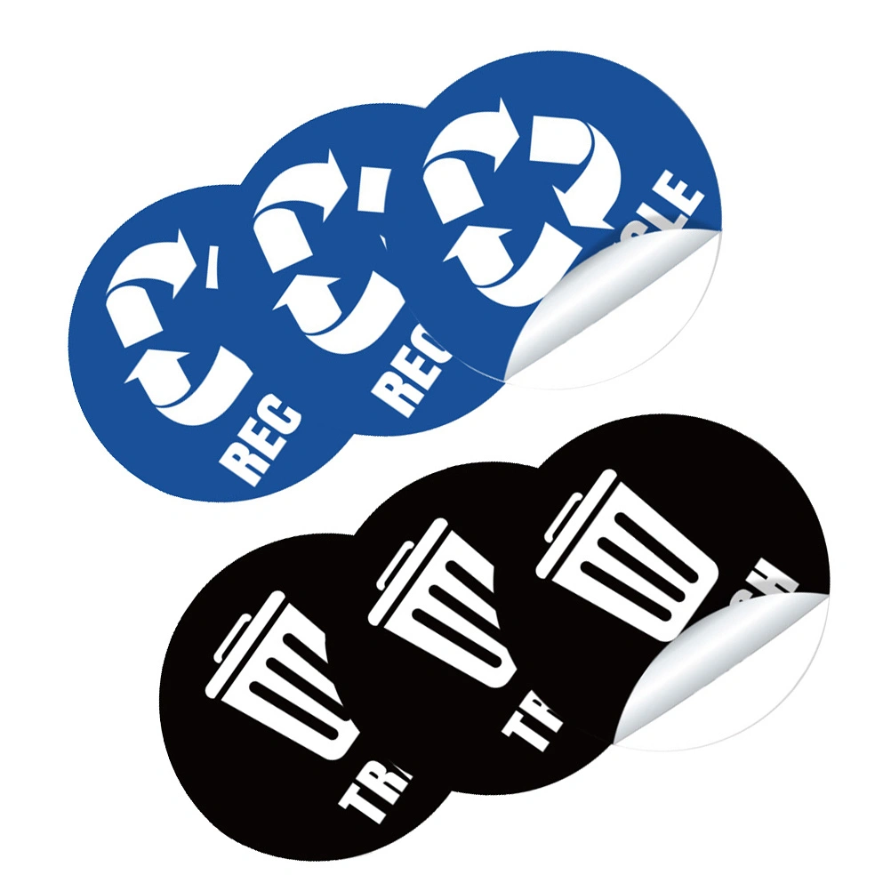 1 Set of 6 Sheets Garbage Classification Label Stickers Trash Can Stickers