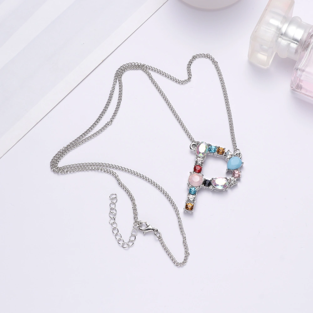 Pendant Letters P Shape Neck Accessaries Neck Ornaments Fashion Delicate for Women Ladies Girls