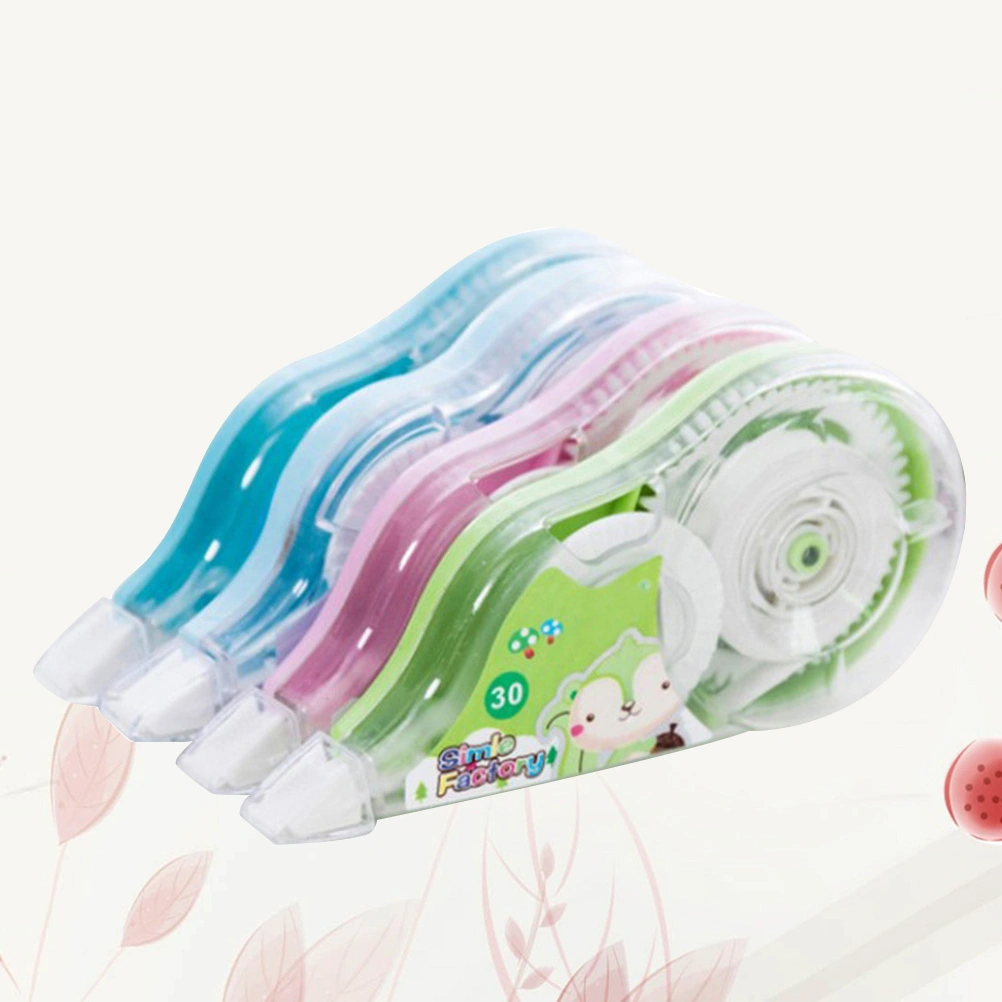 4 Pcs Double Sided Adhesive Dots Stick Roller Correction Tapes Useful Tape Eraser Wipe Out Tape Correction Tape Eraser - 7.4x3.5cm (Random Color)