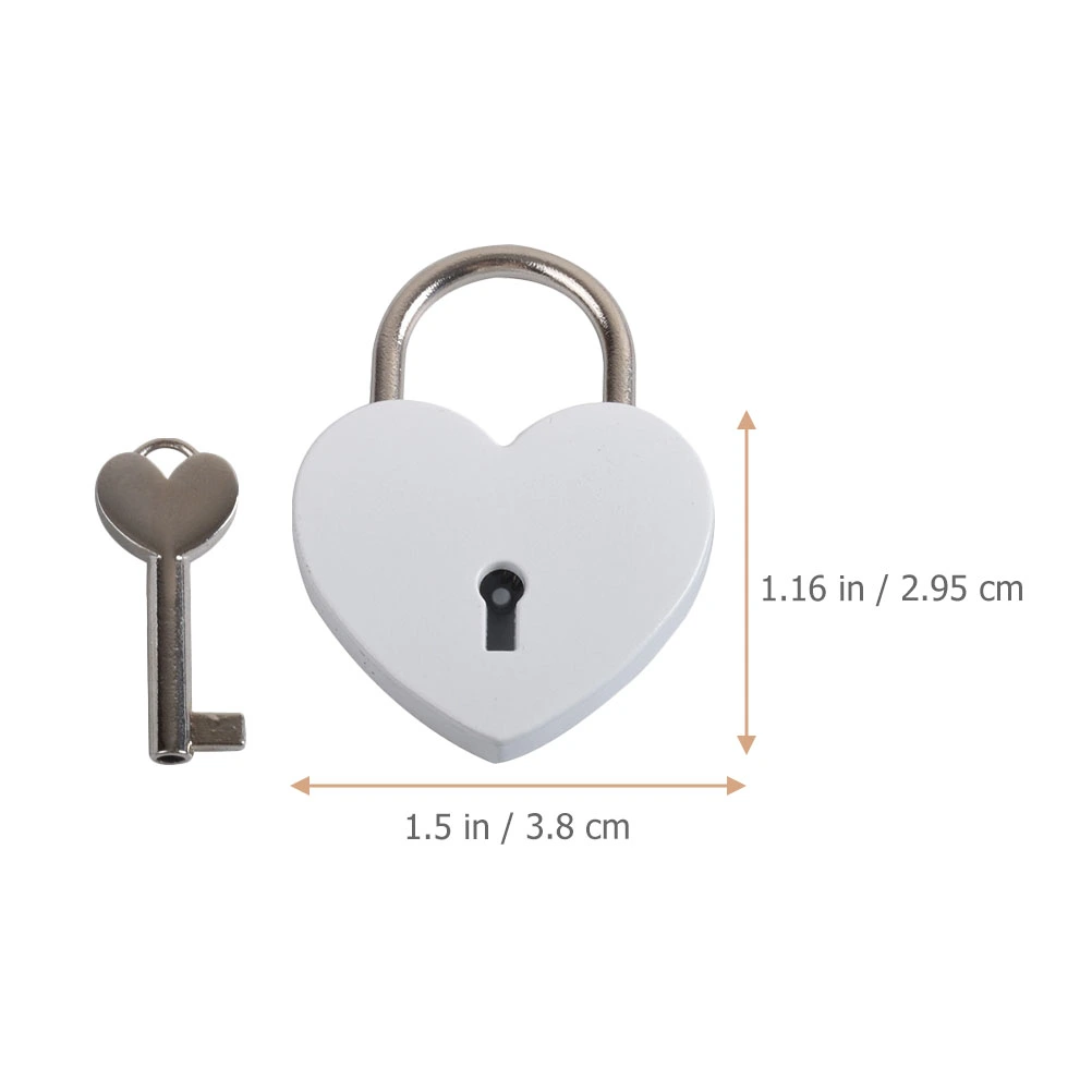 6pcs Baggage Locks Metal Padlock Locks Mini Heart Locks with Keys for Diary Jewelry Box