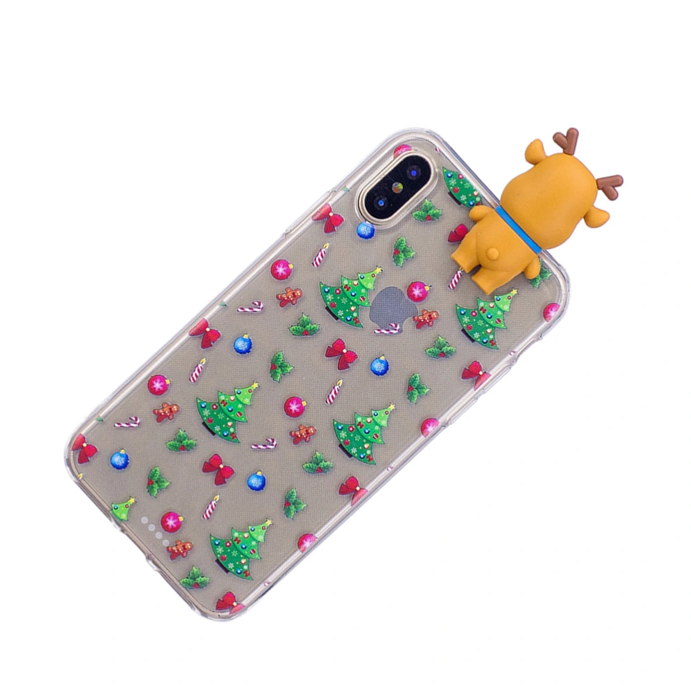 Christmas Phone Case Thin TPU Phone Cover with Paniting and Ornament for iPhone X/XS(Tree and Candy)