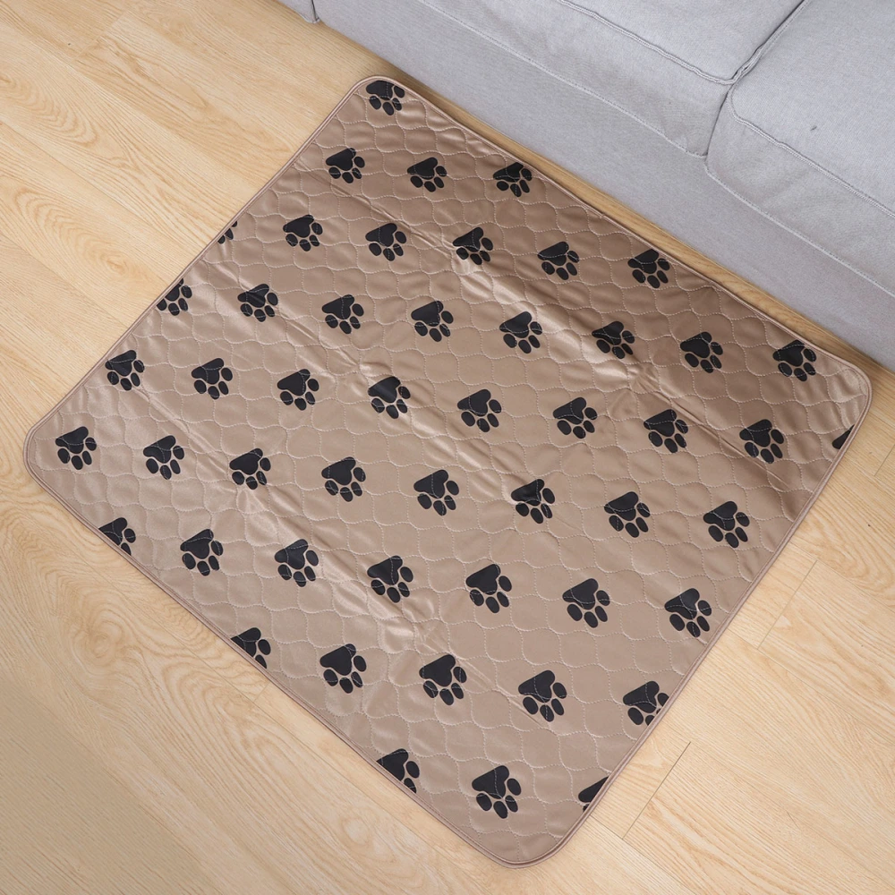 2Pc Washable Dog Pee Pads Fast Absorbing Reusable Training Puppy Pads 80x90CM (Brown)