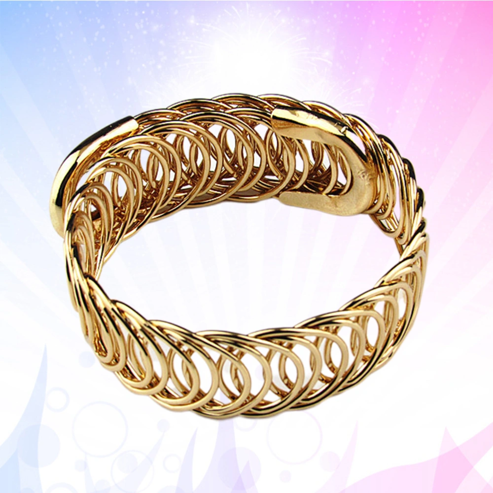 Metal Spring Gold Plated Bracelet Armlet Bracelet Wide Arm Decoration Supplies Armband Golden