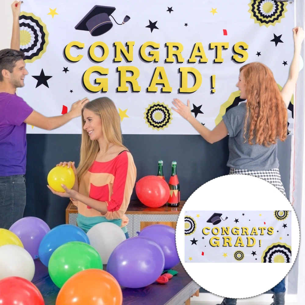 Graduation Party Themed Banner Decorative Banners Creative Hanging Flag