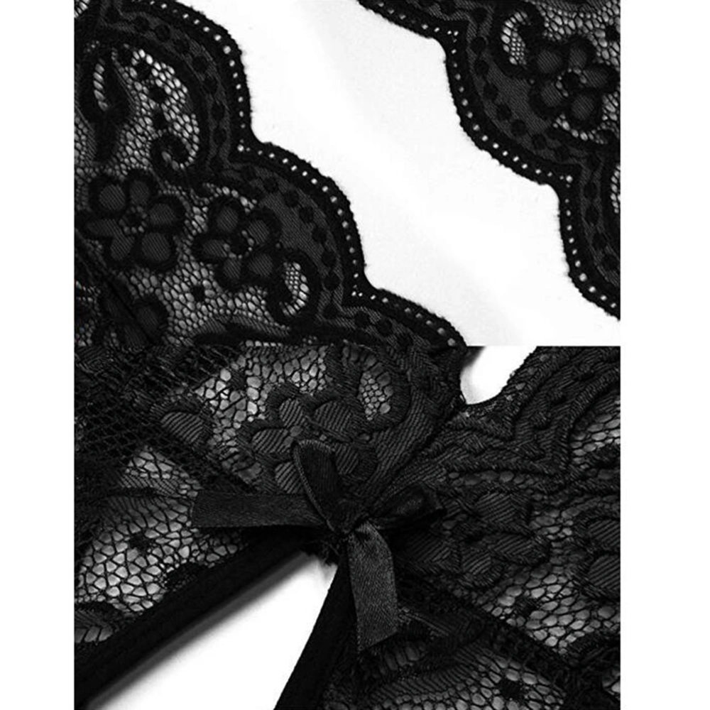 1PC Sexy Lace Lingerie Backless Joint Underwear Seductive Bind Underwear Flirting Clothing Supply for Women Black S