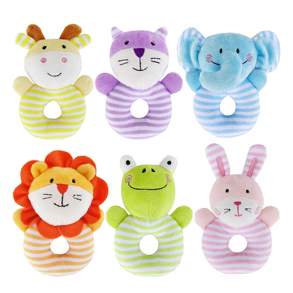 Animal Baby Hand Rattle Squeaker Developmental Educational Animal Rattles Infant Baby Toys (Yellow Fawn)