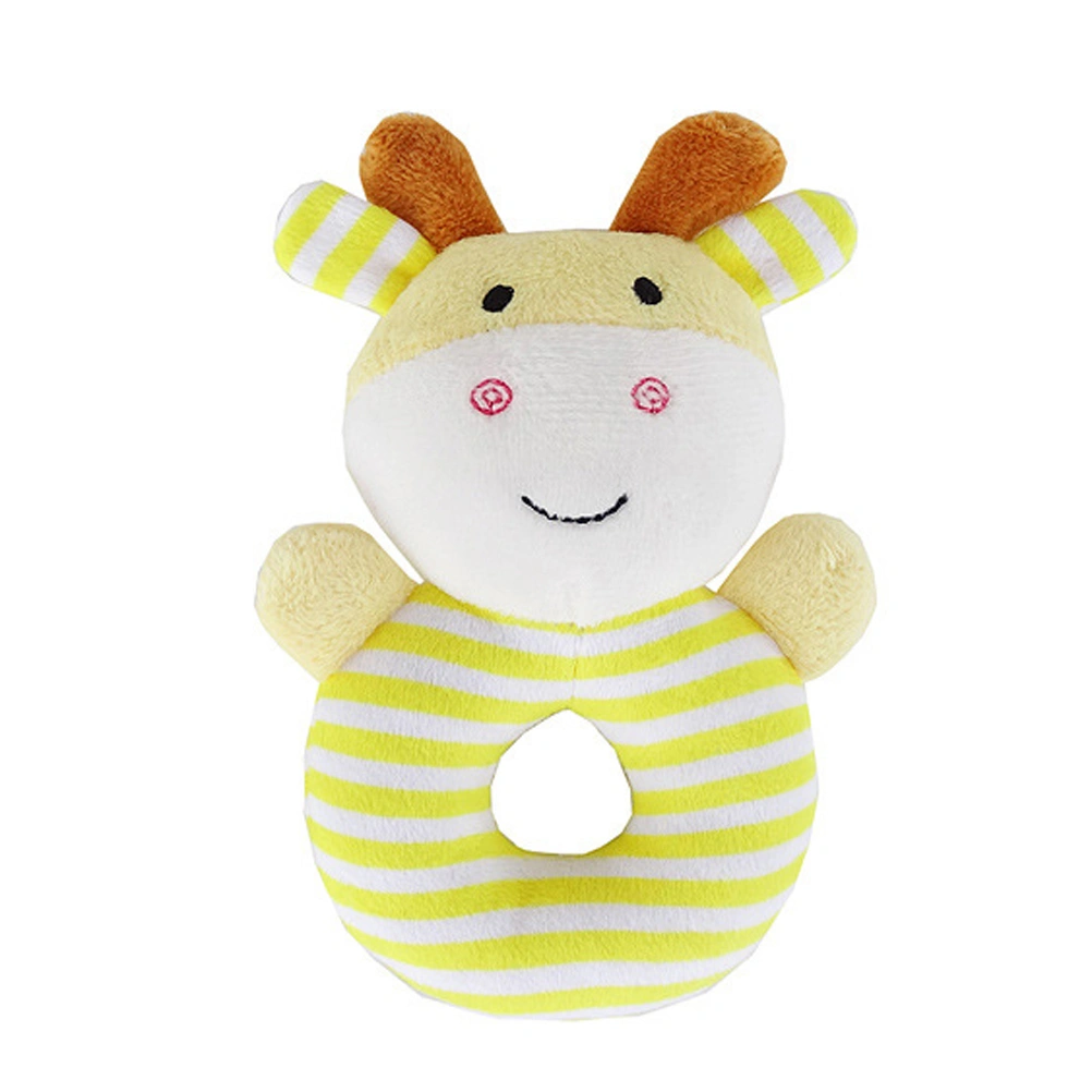 Animal Baby Hand Rattle Squeaker Developmental Educational Animal Rattles Infant Baby Toys (Yellow Fawn)