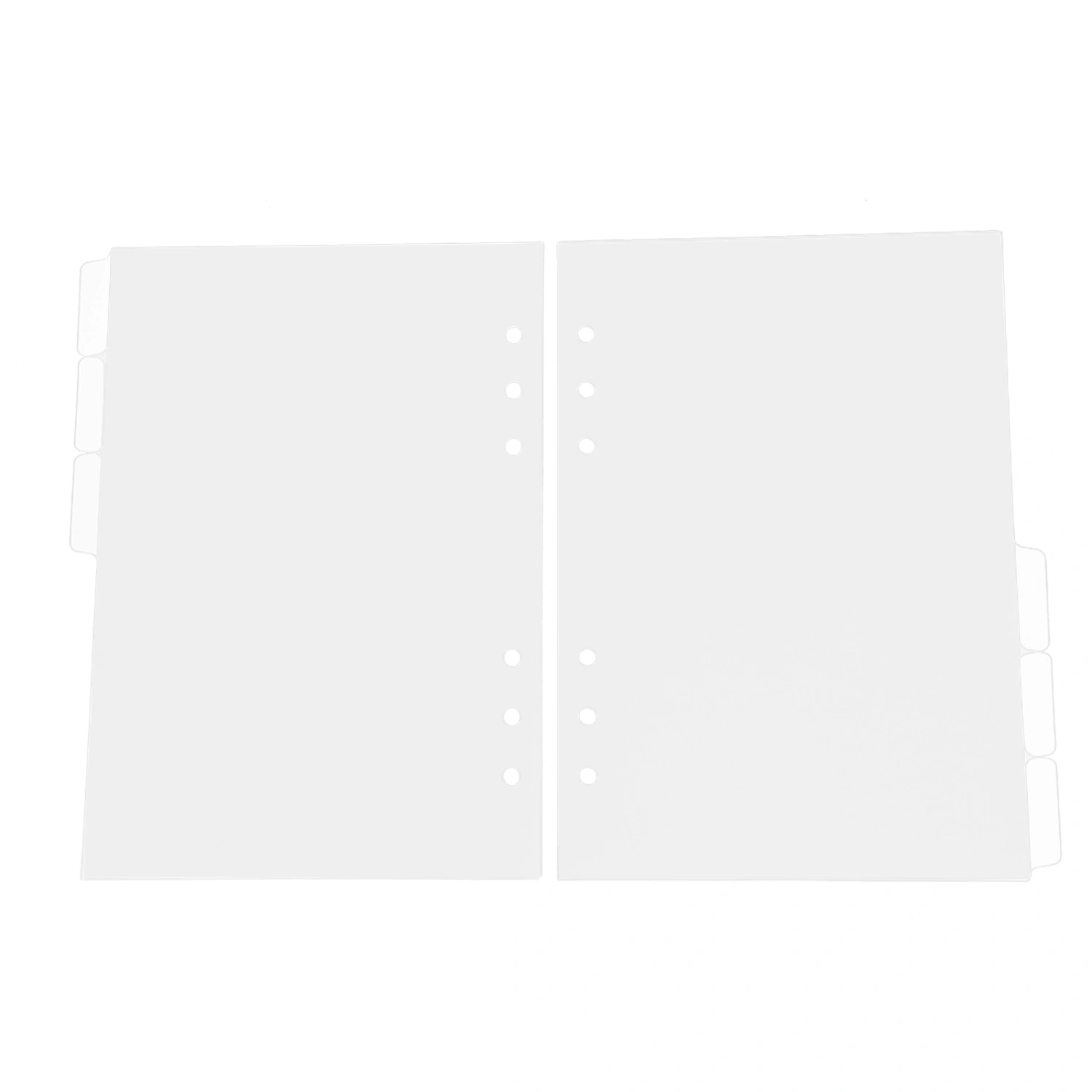 2 Sets Simple And Translucent 6-hole Binders Divider Pages for Notepad