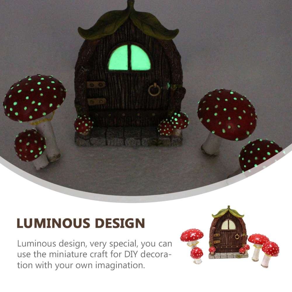 1 Set Mushroom Resin Adorns Miniature Mushroom Models Luminous Mushroom Decors