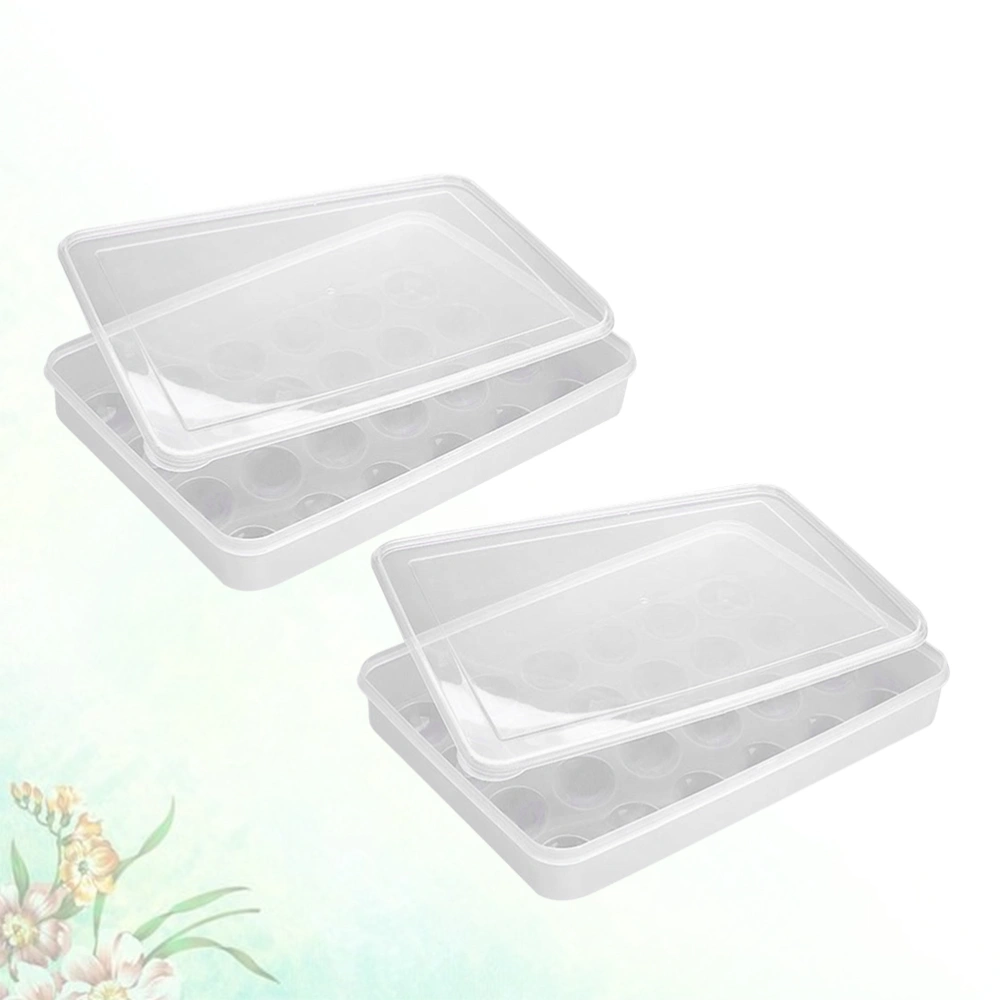 2pcs 24 Grids Egg Storage Box Plastic Egg Tray Durable Egg Container Food Holder for Home Refrigerator Kitchen Resturant