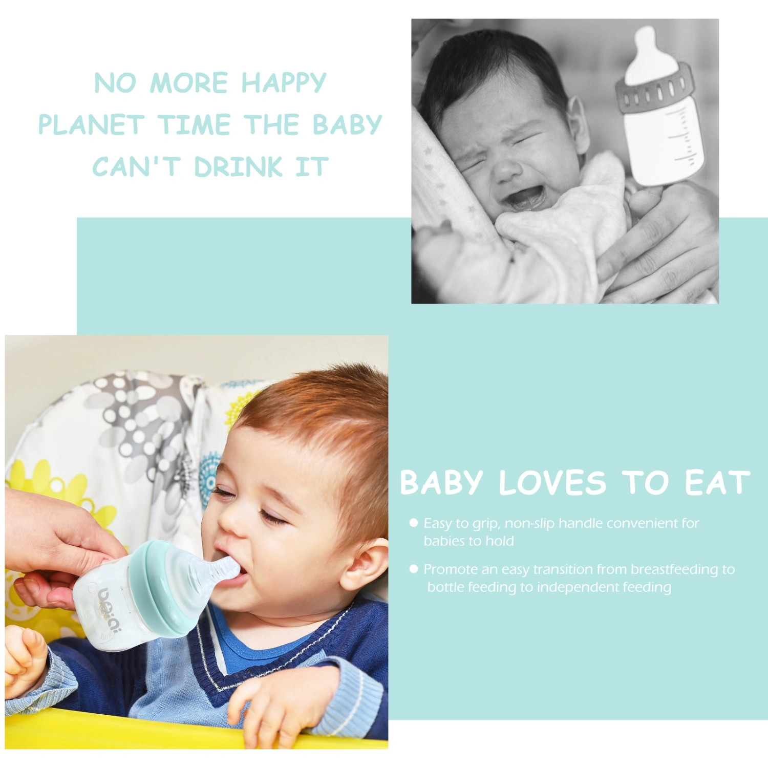 1pc Wide Caliber Baby Feeding Milk Bottle Newborn Milk Storage Bottle 90ml