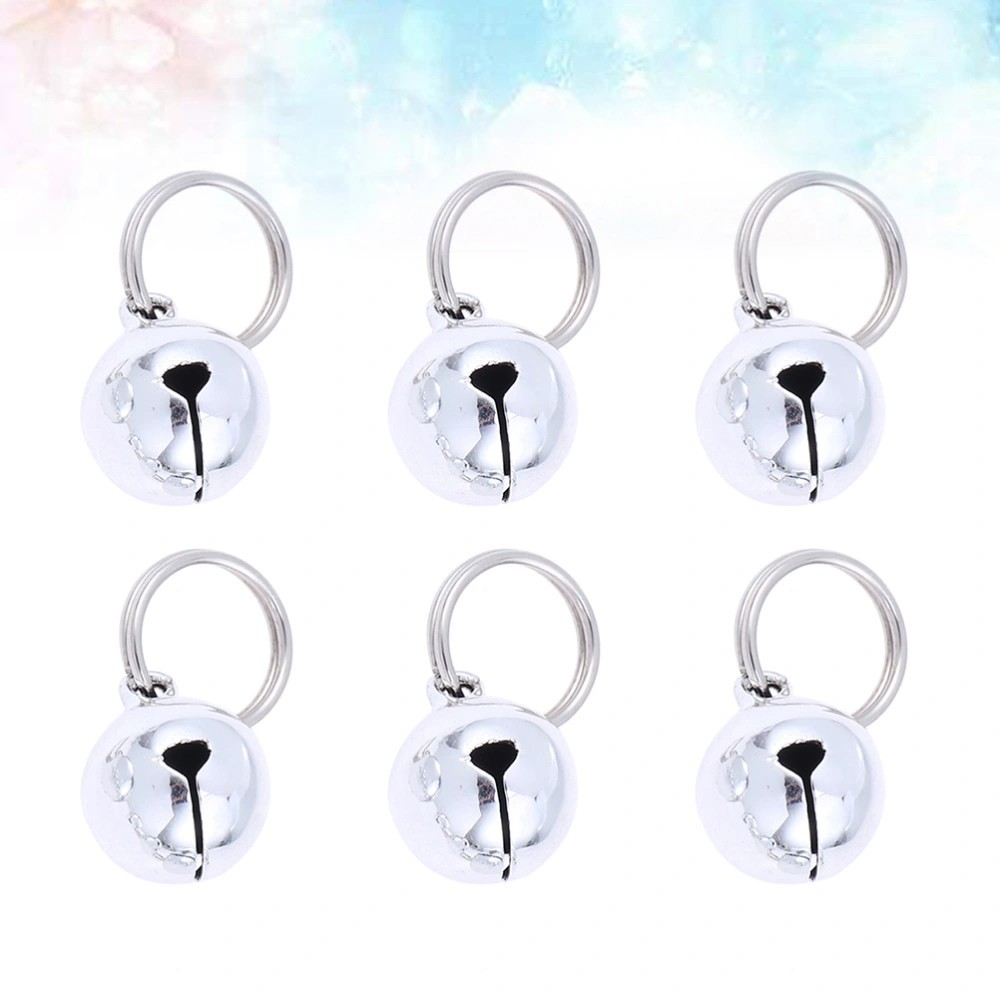 10pcs Cat and Dog Bells Hanging Pet Christmas Jingling Bell Pet Collar Pendants (Silver, 18mm)