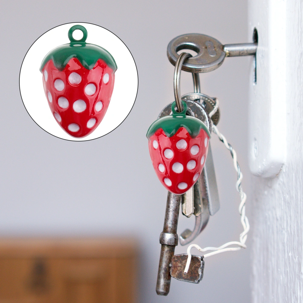 10pcs Strawberry Cartoon Shaped DIY Jewelry Key Ring Accessories Material