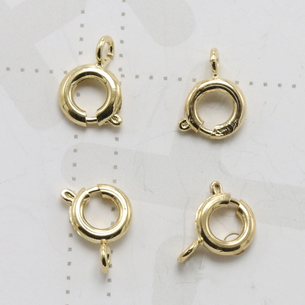 100PCS DIY Alloy Spring Buckles Handmade Beaded Accessories Necklace Buckles Jewelry Connection Buckles Ring Clasp Closed Rings for Jewerry Making (Glitter Silver and Gold/50 PCS Each Color)