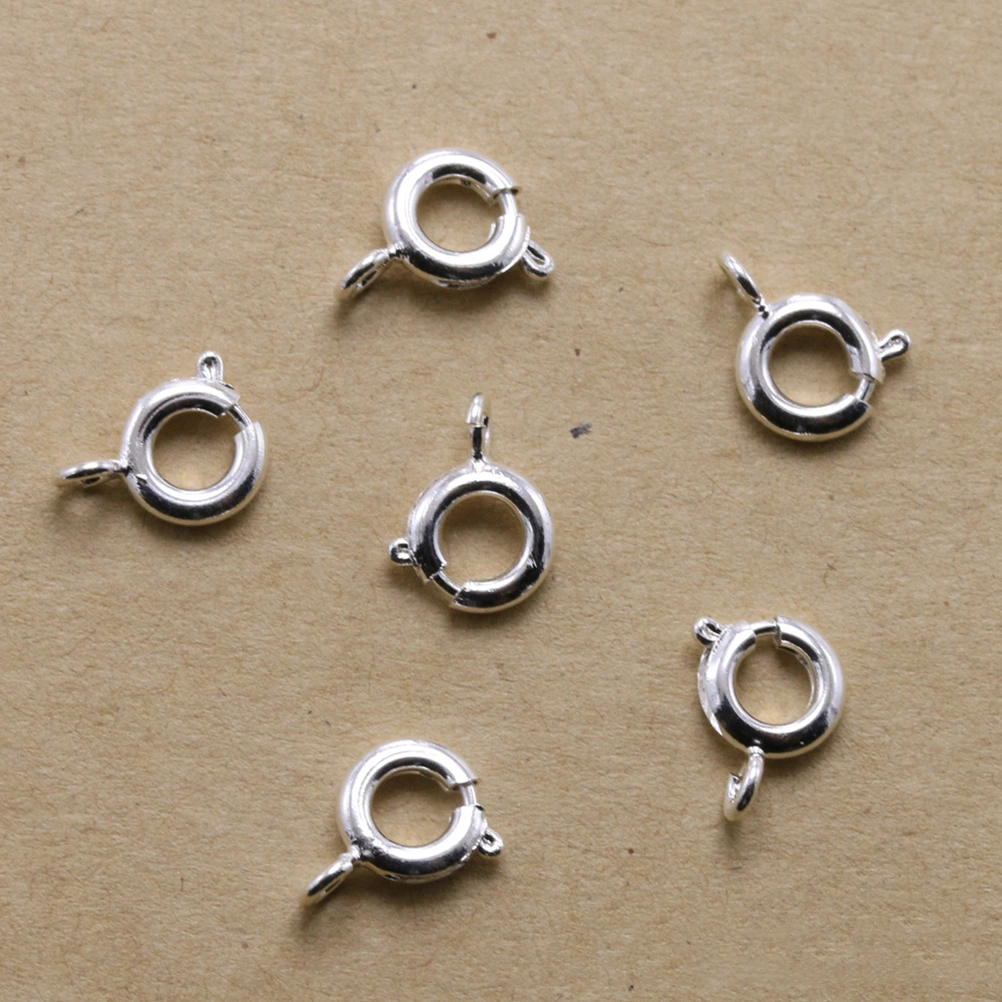100PCS DIY Alloy Spring Buckles Handmade Beaded Accessories Necklace Buckles Jewelry Connection Buckles Ring Clasp Closed Rings for Jewerry Making (Glitter Silver and Gold/50 PCS Each Color)