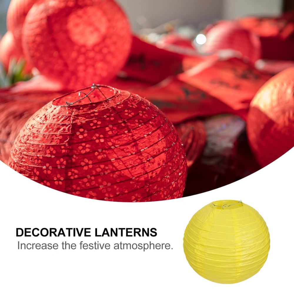 1 Set/12Pcs Round Lantern Handmade Lantern Hanging Drops Decorative Lantern