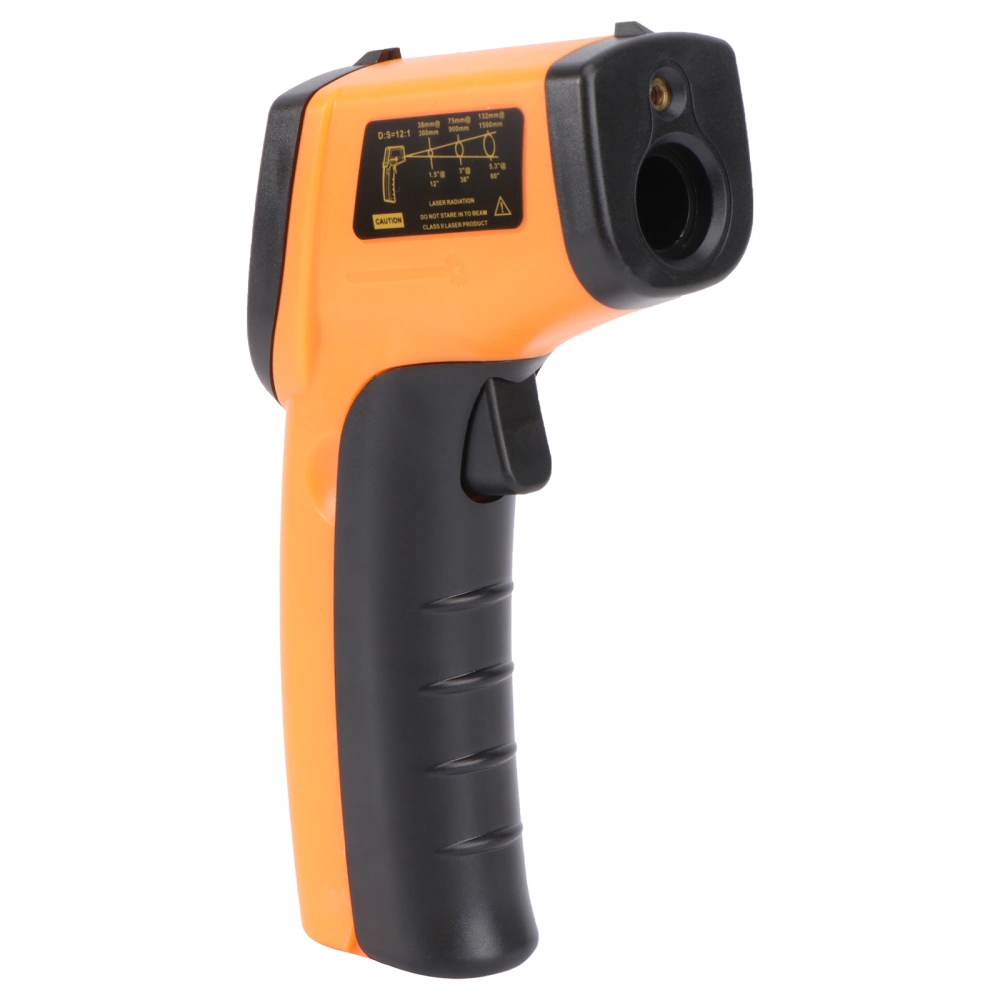 1PC Industrial Thermometer High Precision LCD Display Infrared Thermometer Handheld Thermometer without Battery (Yellow)