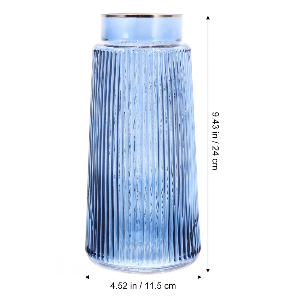 1Pc Retro Vertical Stripes Glass Vase Decorative Flower Arrangement Glass Vase