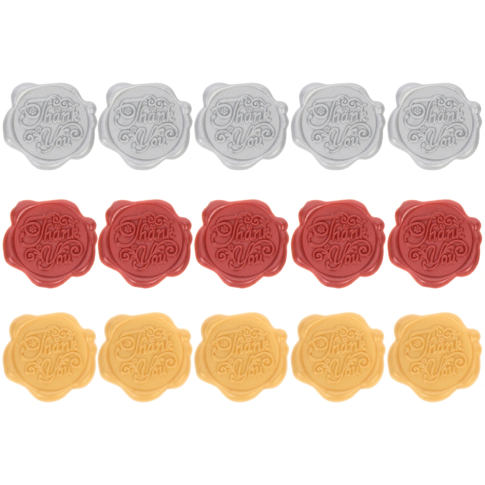 15pcs Wax Seal Stickers Decorative Envelope Seal Stickers Invitation Sealing Wax Stickers