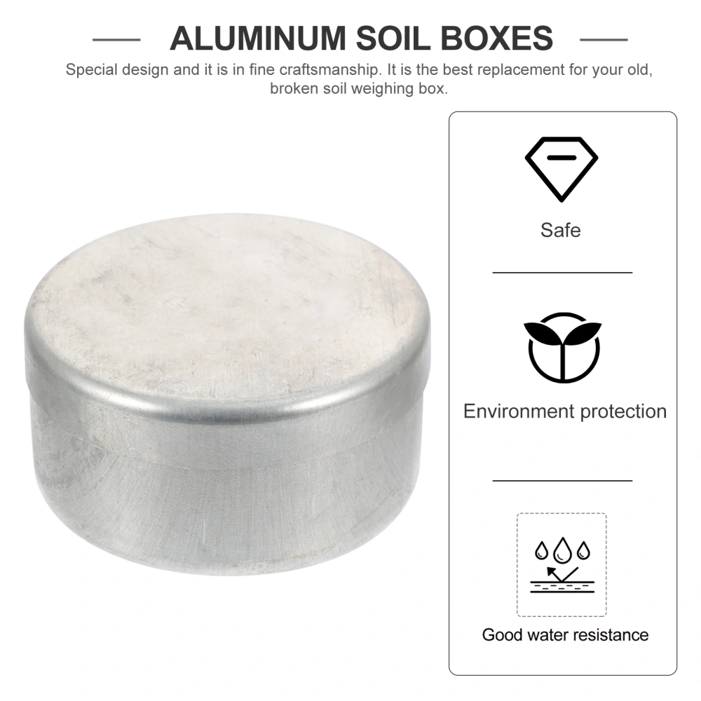 3pcs Aluminum Round Tins Aluminum Soil Boxes Labs Instrument Weighing Holders