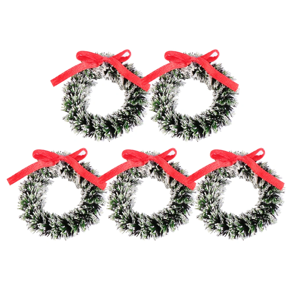 5 Pcs Christmas Decorative Garland Creative Simulated Wreath Festival Pendants