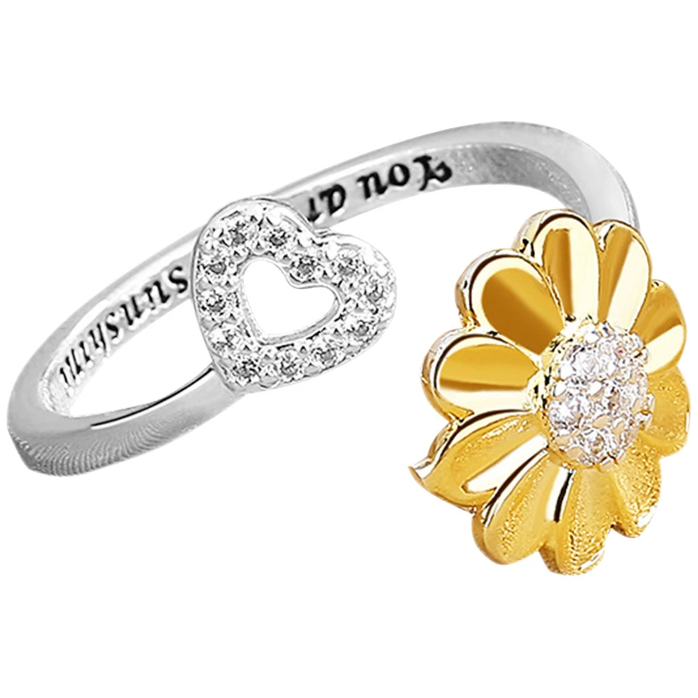 Adjustable Open Ring Flower Ring Women Finger Ring Jewelry Finger Decoration