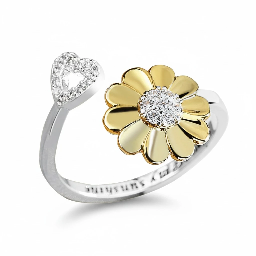 Adjustable Open Ring Flower Ring Women Finger Ring Jewelry Finger Decoration