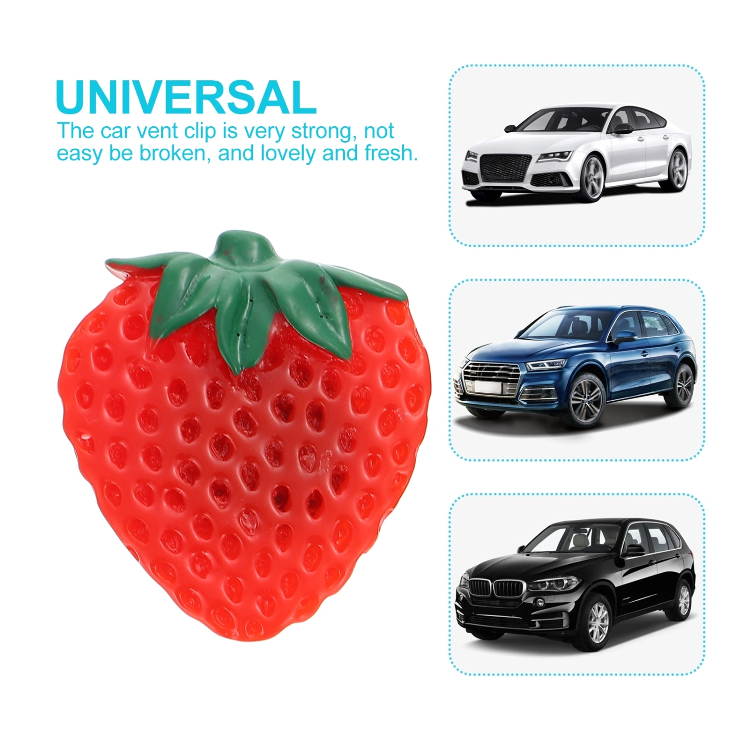 Strawberry Shape Charms Automotive Car Air Freshener Clip for Women and Girls