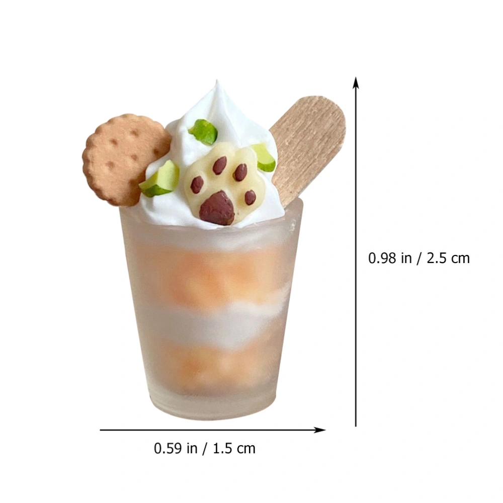  Mini House Miniature Food Mini Resin Ice Cream Cup Model Doll House Decor