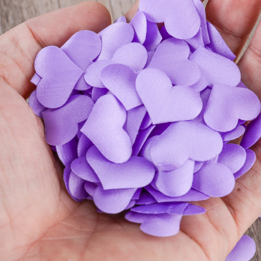 100pcs Multicolor Romantic Hearts Paper Cuttings Table Throwing Confetti for Party Wedding Decorations Crafts 20mm (Purple)