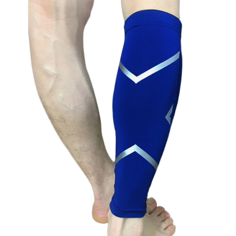 Calf Compression Leg Sleeve Leg Protector Knee Support for Running Hiking Outdoor Sports Activities - Size M (Blue)